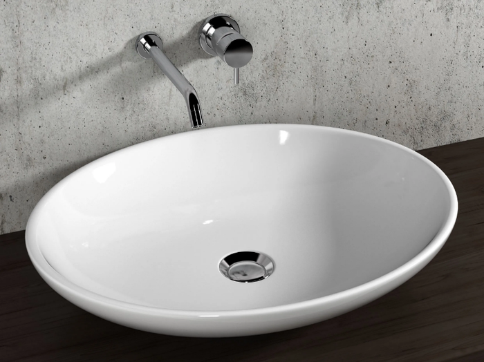 ATENE - Countertop oval ceramic washbasin _ Olympia Ceramica